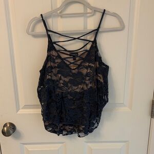 Express Navy Lace Strappy Cami